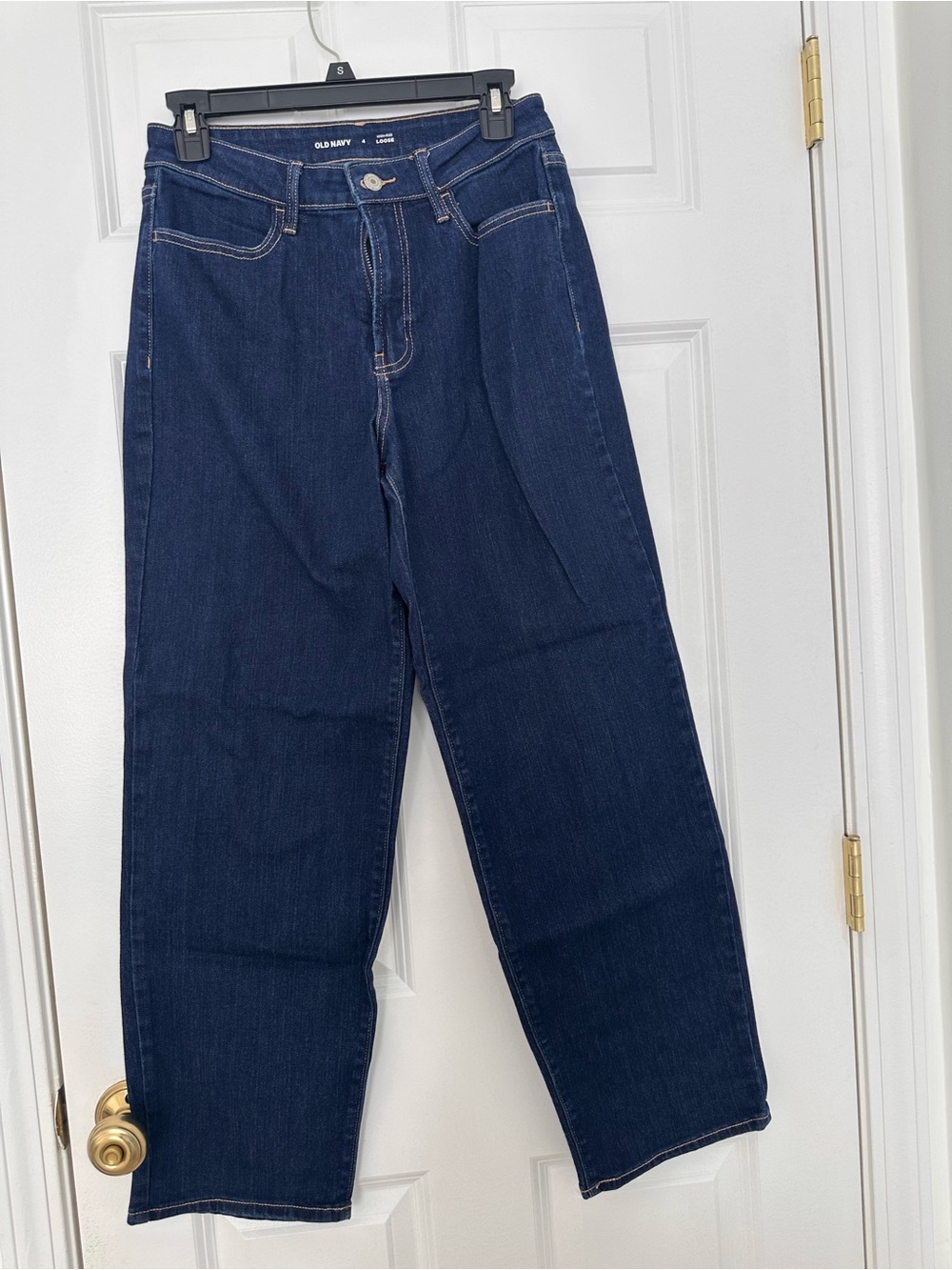 Old Navy Women's Dark Blue high rise loose Jeans 4